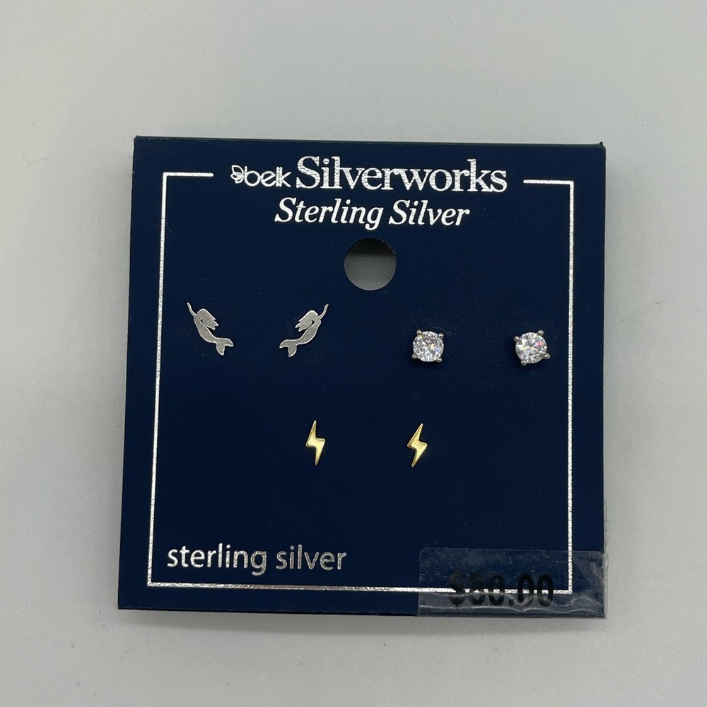 Belk Sterling Silver Stud Earring Set